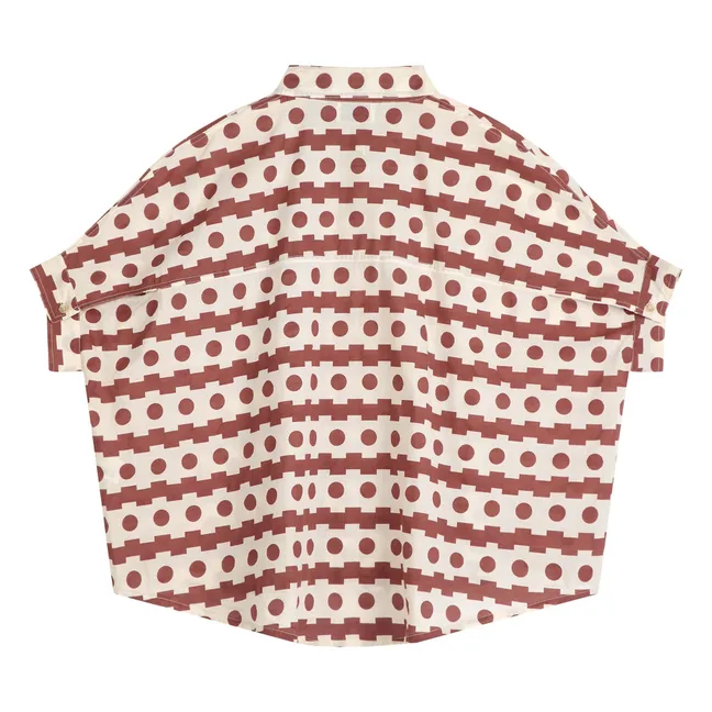 Velo di cotone organico a camicia geometrica - Collezione donna | Marrone
