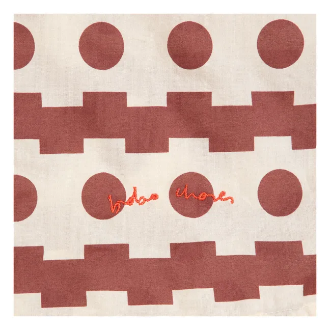 Velo di cotone organico a camicia geometrica - Collezione donna | Marrone