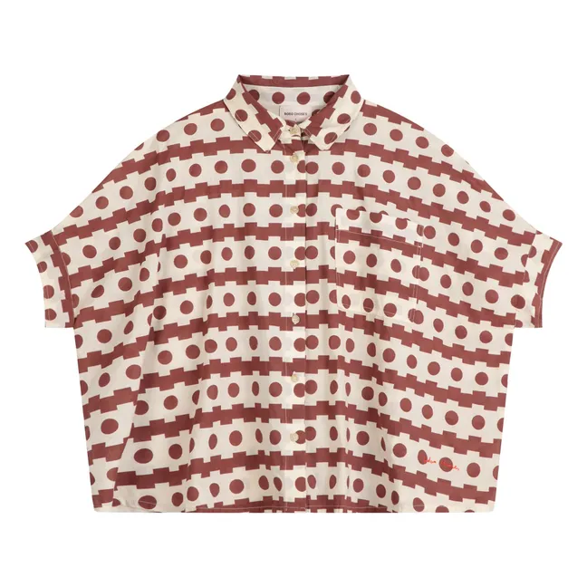 Velo di cotone organico a camicia geometrica - Collezione donna | Marrone
