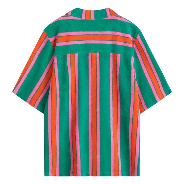 Camicia a righe in cotone biologico Terry - Collezione Donna | Verde