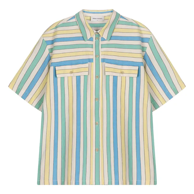 Camicia a righe in cotone organico e riciclato - Collezione Donna | Blu
