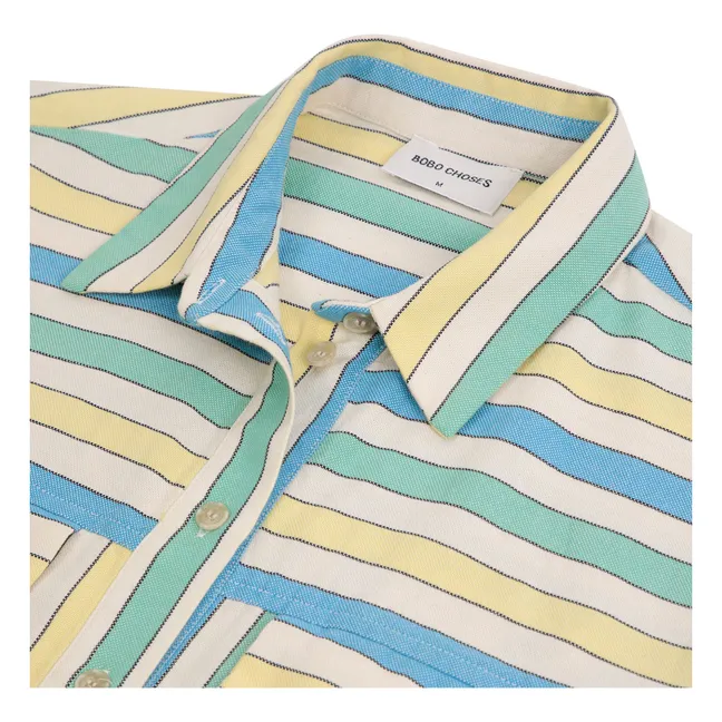 Camicia a righe in cotone organico e riciclato - Collezione Donna | Blu