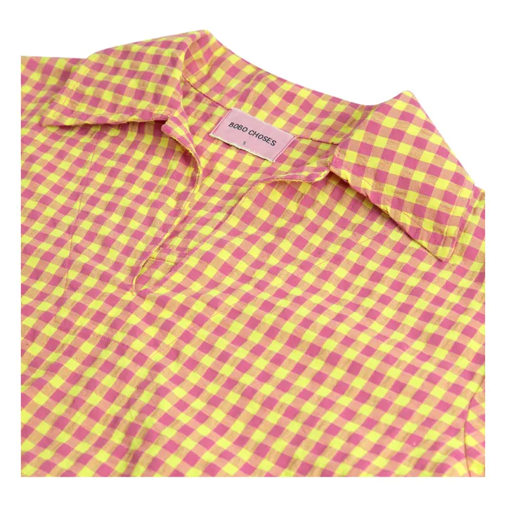 Blouse Vichy Fibres Recyclées - Collection Femme | Rose- Image produit n°4