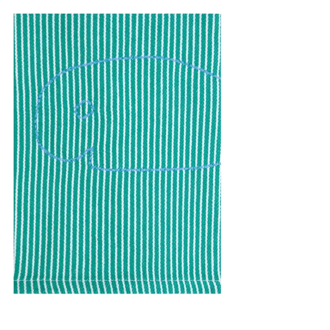 Top de rayas de algodón reciclado Lucky Fish - Colección Mujer | Verde