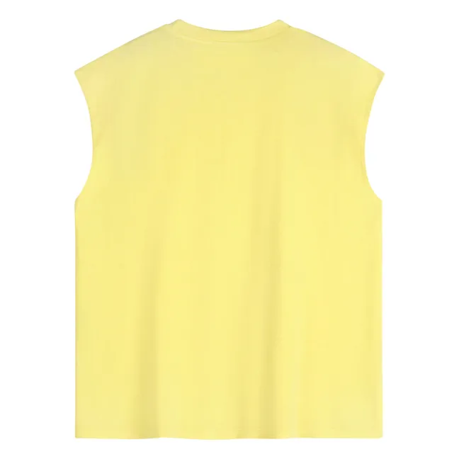 Flower organic cotton tank top - Women's collection | Yellow