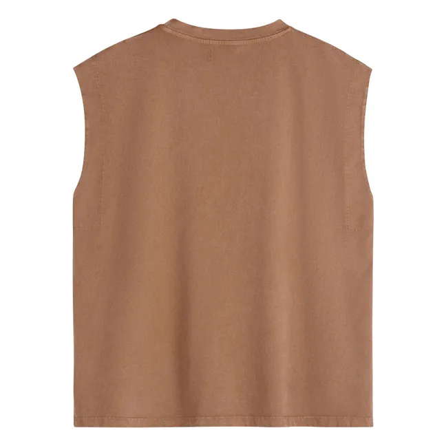 Débardeur Joyful Face Coton Bio - Collection Femme | Marron