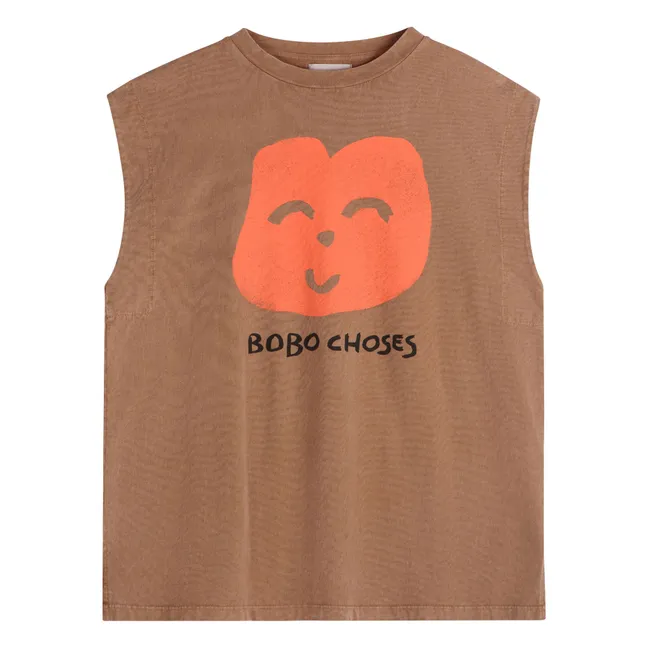 Débardeur Joyful Face Coton Bio - Collection Femme | Marron