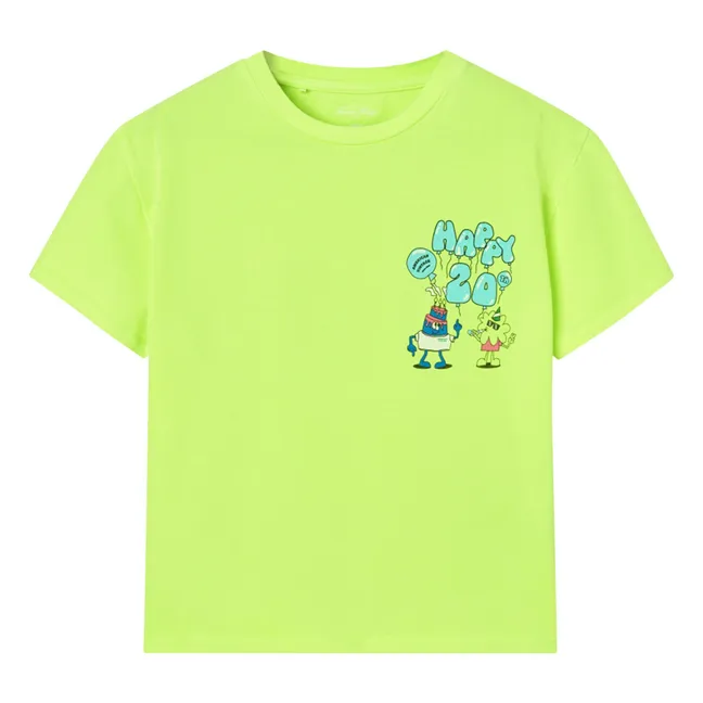 Fizvalley Happy 20th T-Shirt | Fluorescent green