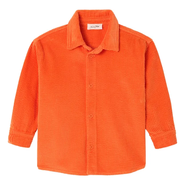 Hemd aus geripptem Velours Padow | Orange