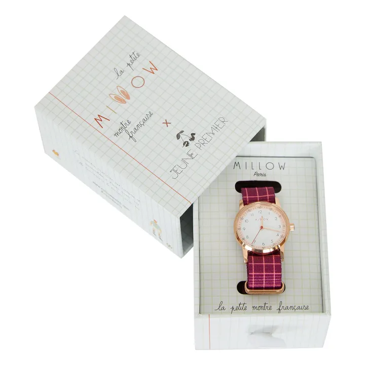 Montre Blossom Carreaux | Prune- Image produit n°0