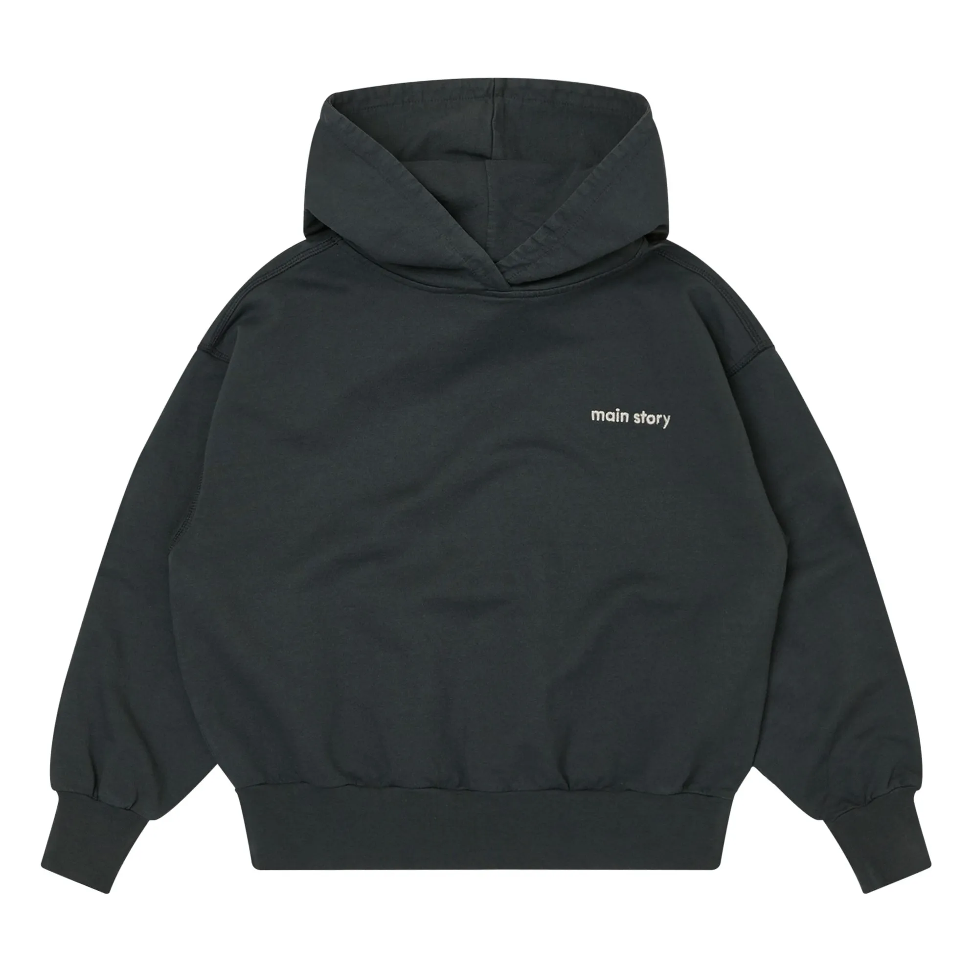Main Story Black Organic Cotton Logo Hoodie