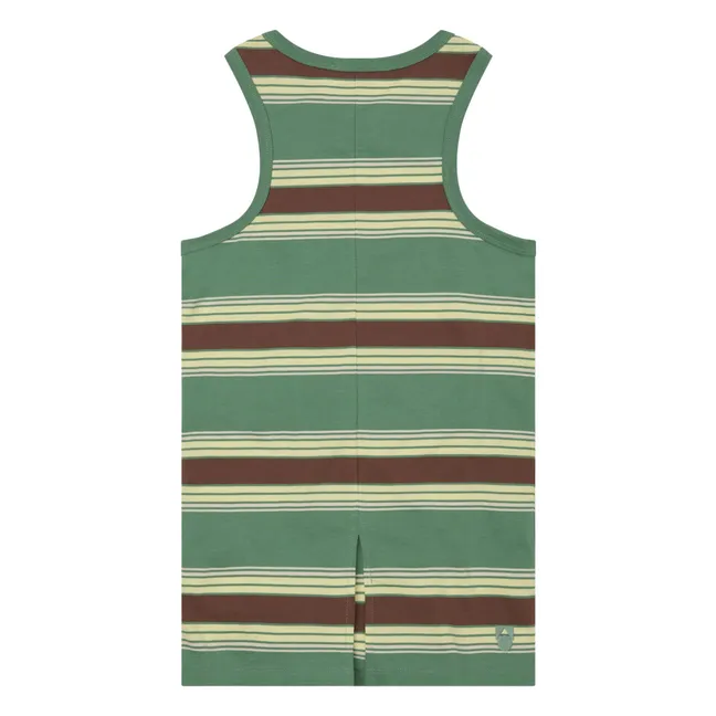Robe Rayée Coton Bio | Vert d'eau