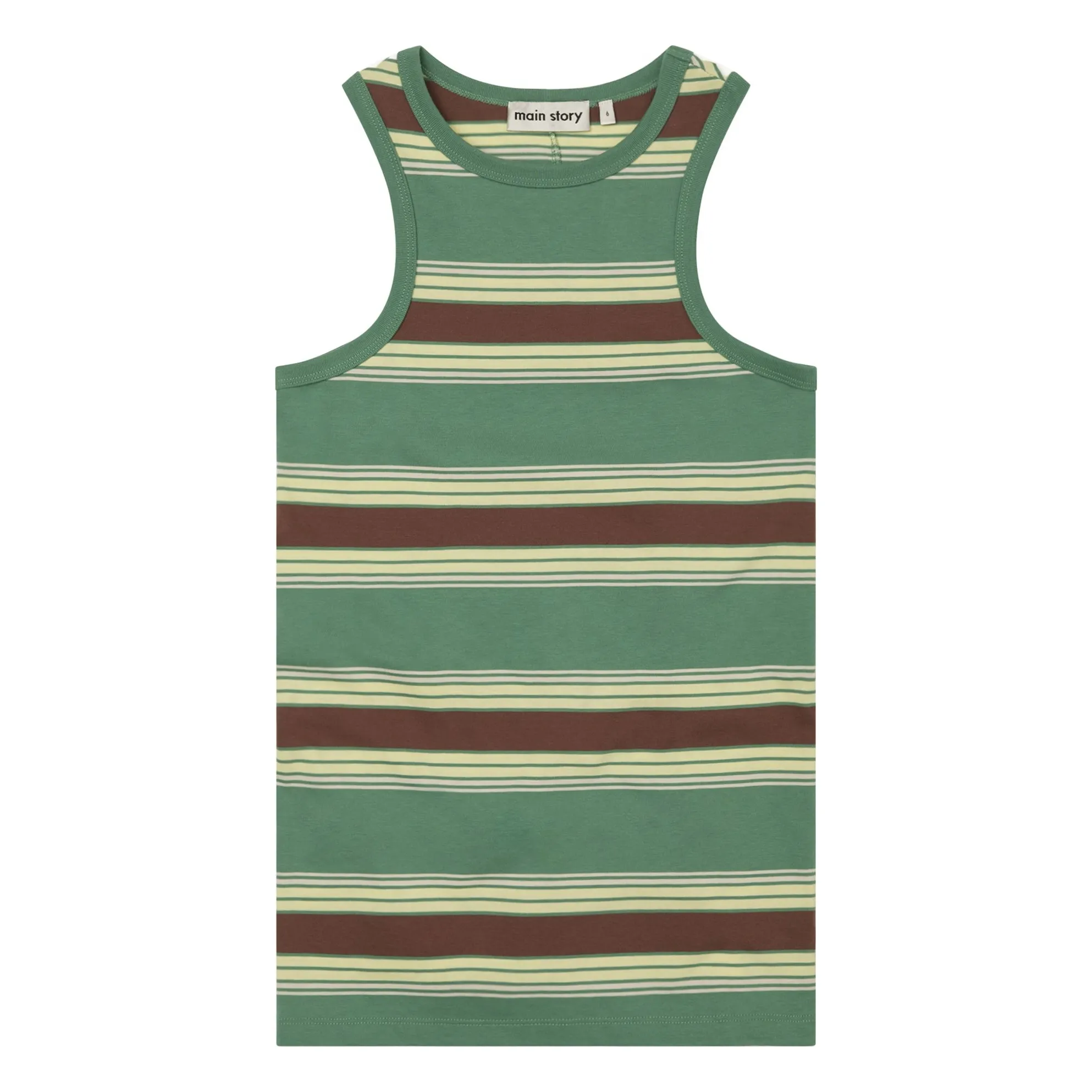 Main Story Green Water Striped Organic Cotton Dress