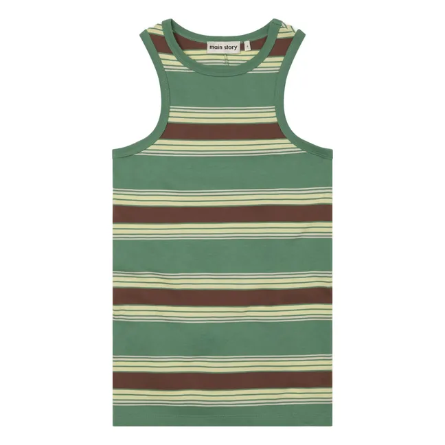 Robe Rayée Coton Bio | Vert d'eau