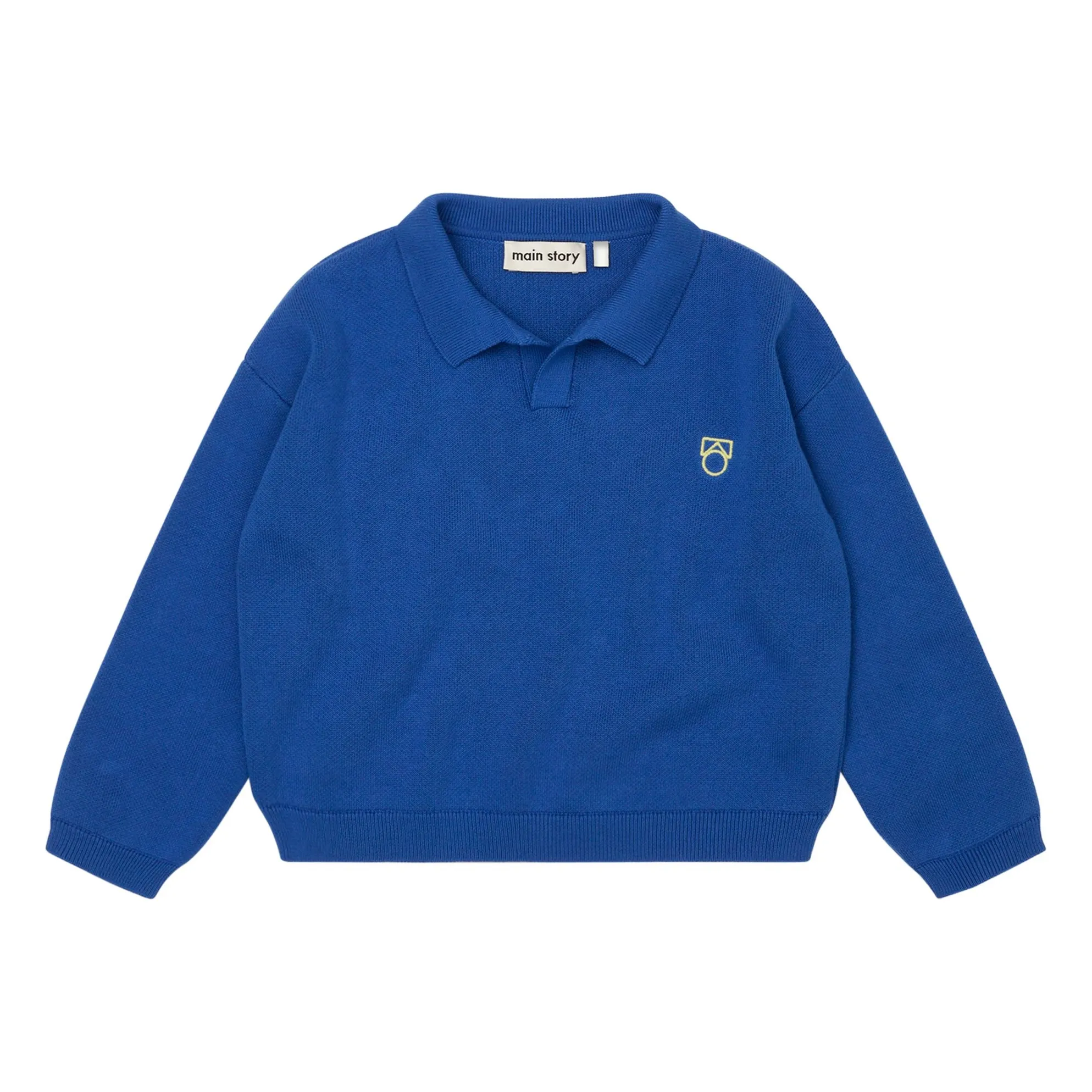 Main Story Blue Organic Cotton Logo Polo Shirt