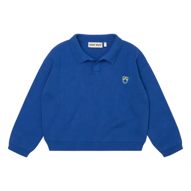 Polo con logotipo de algodón ecológico | Azul