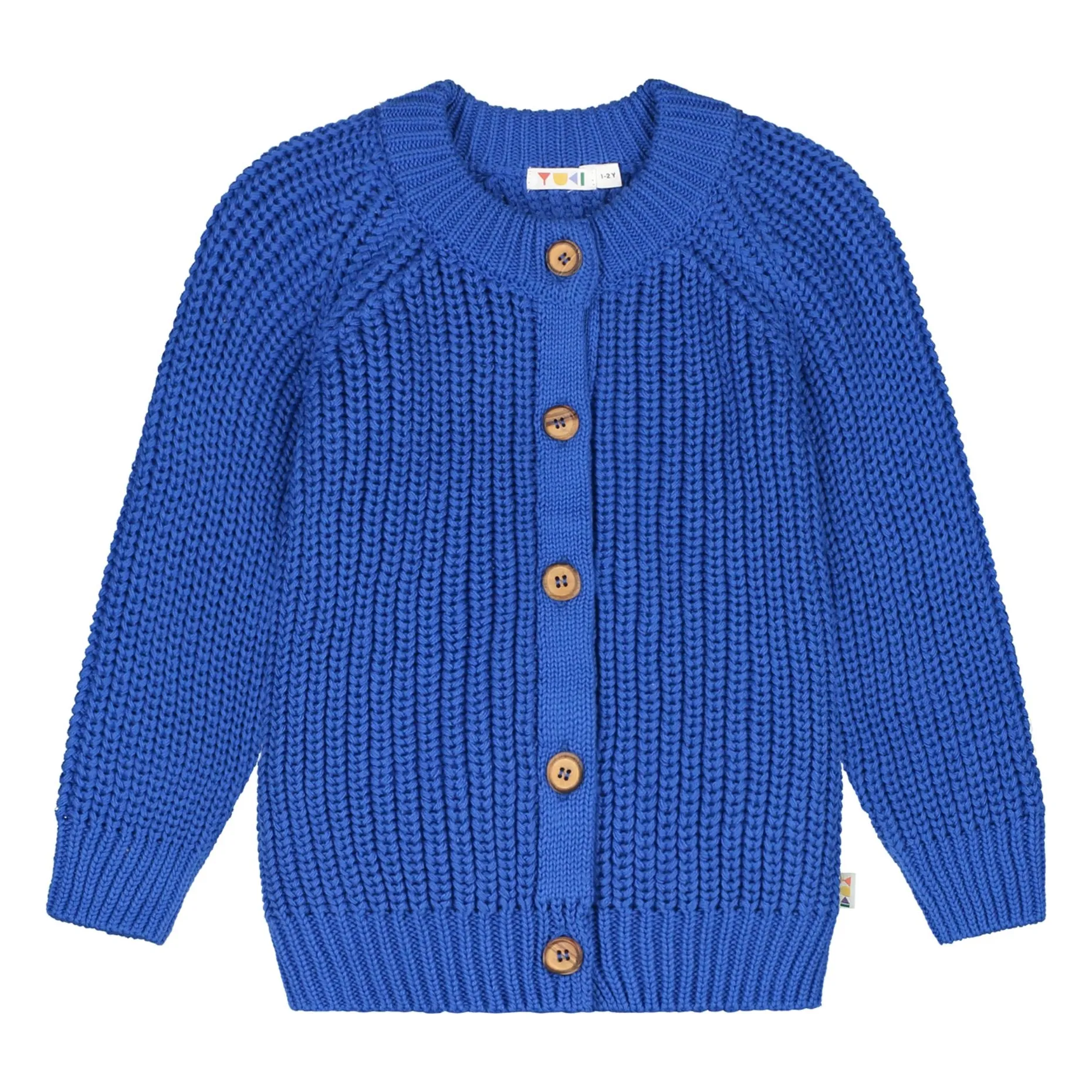 Yuki Electric Blue Organic Cotton Raglan Cardigan