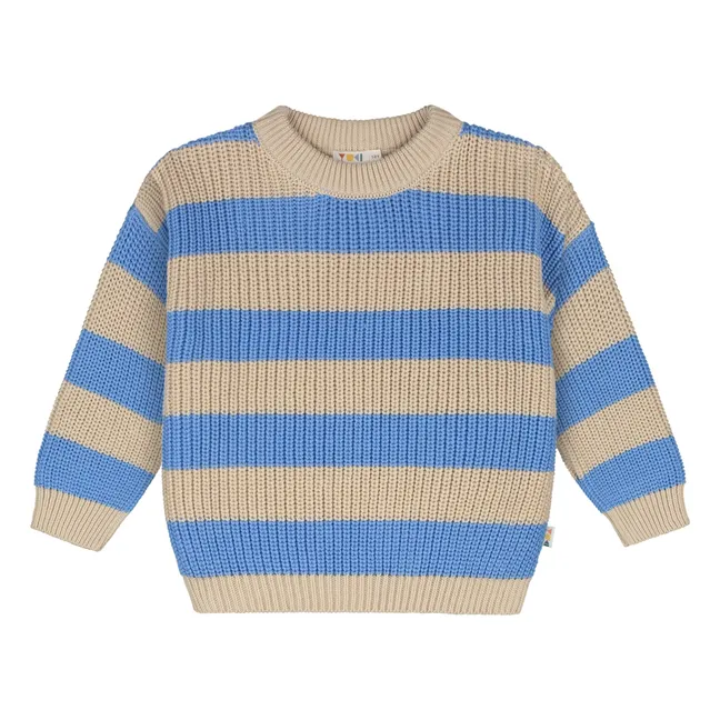 Maglione a righe in cotone biologico | Azzurro