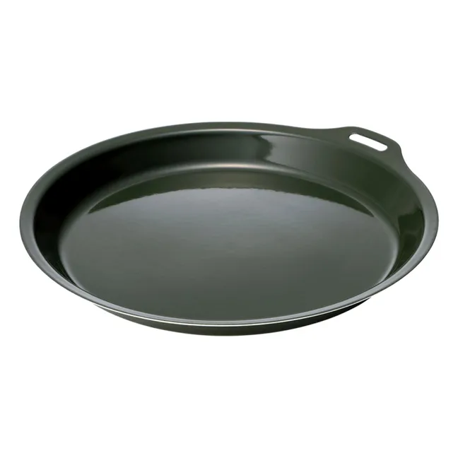 Piatto Foris in smalto | Verde foresta