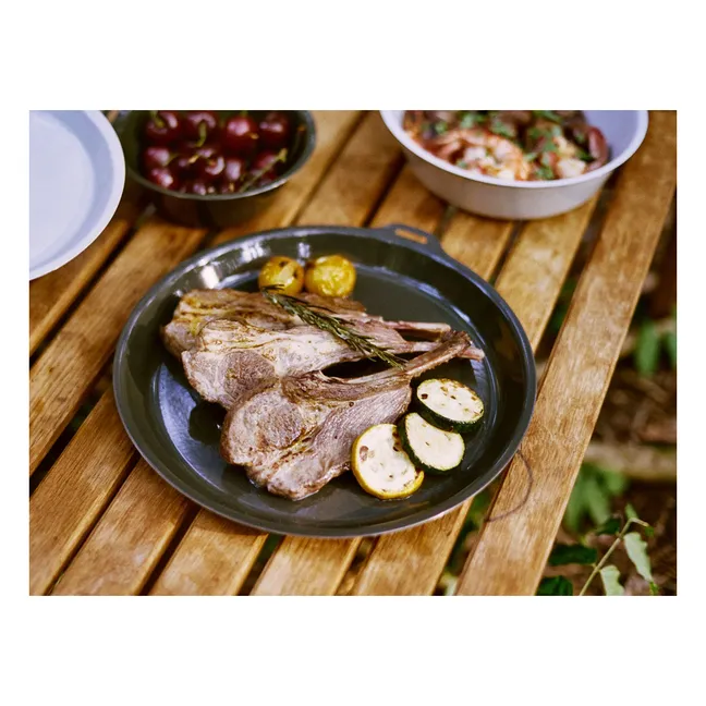 Plato llano esmaltado Foris | Verde bosque
