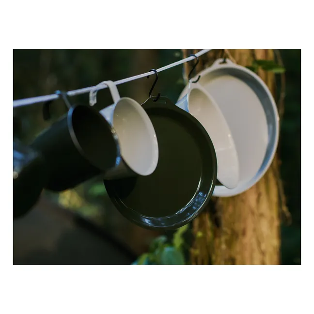 Piatto Foris in smalto | Verde foresta