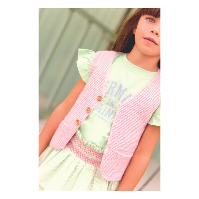Léon sleeveless cardigan | Pale Pink