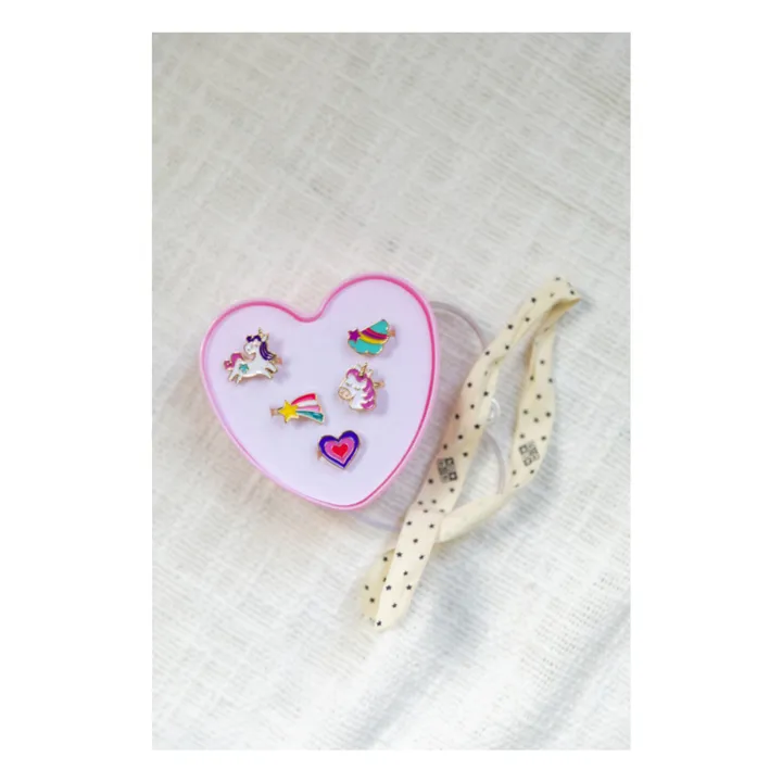 Juego de 5 anillos corazón | Lila- Imagen del producto n°2