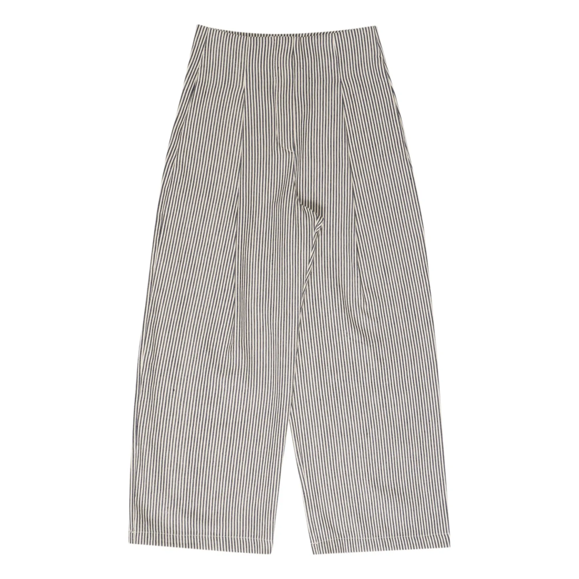 The New Society Women's Navy Blue Pergamo Pants Stripes - Collection