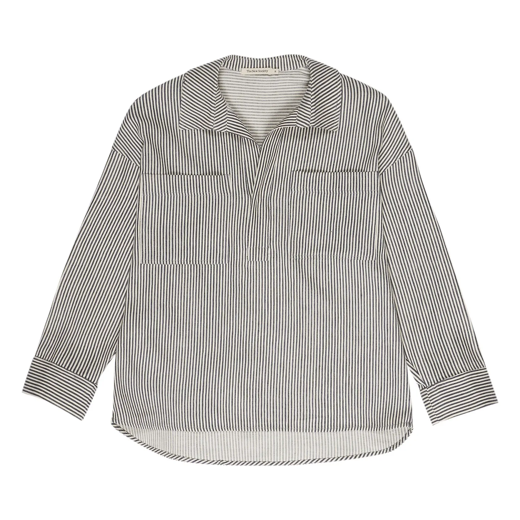 The New Society Women's Navy Blue Blouse Pergamo Rayures - Collection