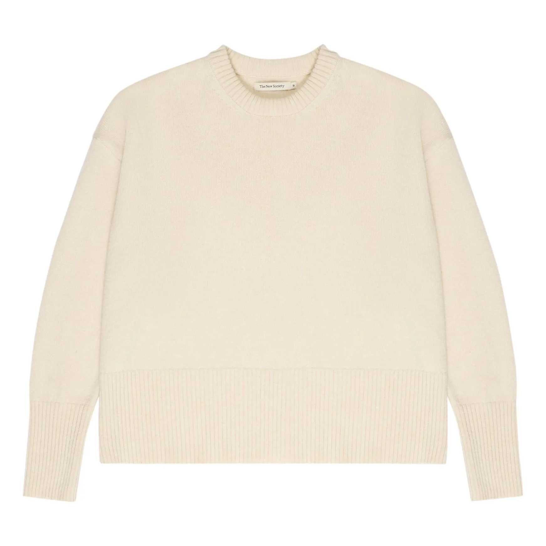 The New Society Women's Beige Nikos Merino Wool Sweater - Collection