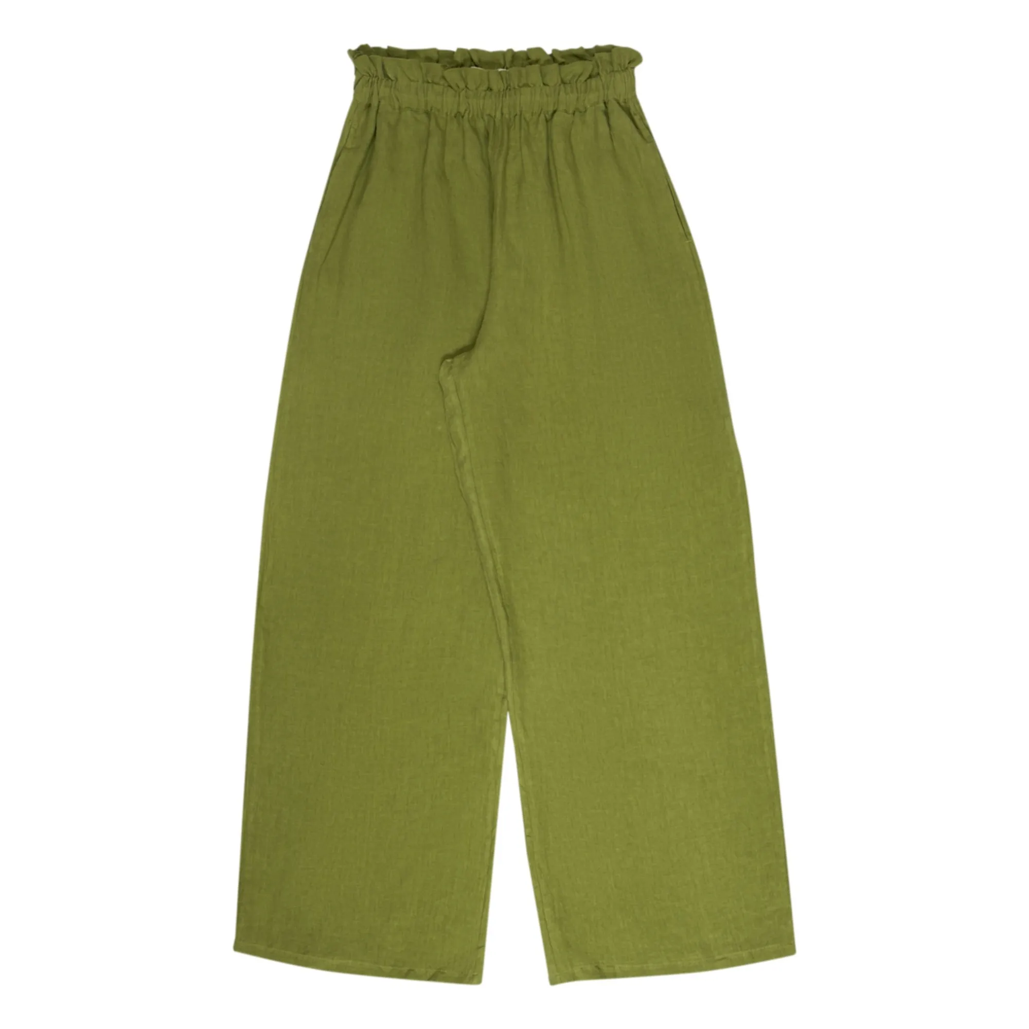 The New Society Women's Olive Green Hera Linen Pants - Collection
