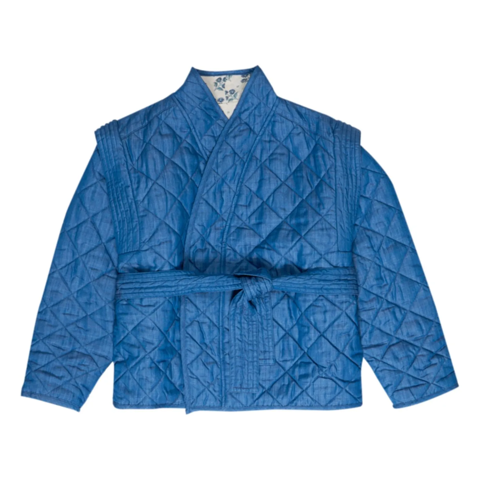 The New Society Women's Blue Eleni Hyacinth Linen Reversible Jacket - Collection