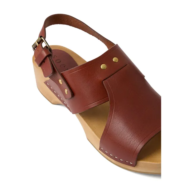Amy Leather sandals | Mahogany