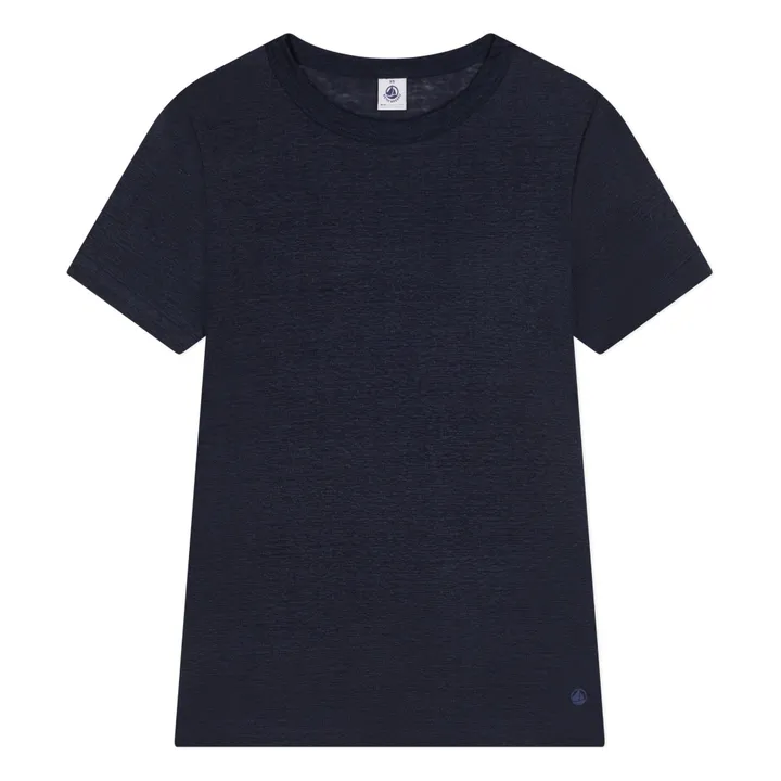 T-Shirt Jersey Lin | Bleu marine- Image produit n°0