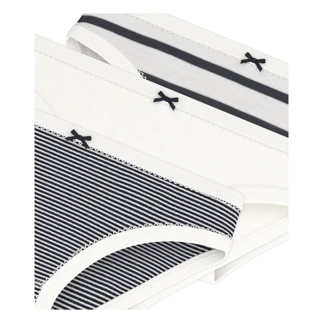 Set di 3 Culottes Marinière in cotone biologico | Blu marino