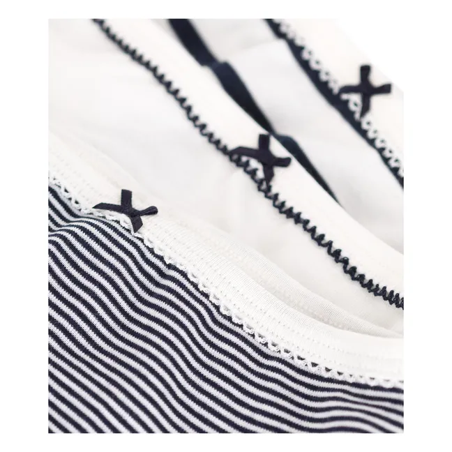 Set of 3 Organic Cotton Culottes Marinière | Navy blue
