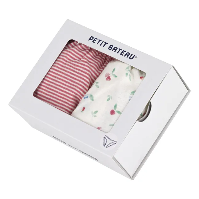 Set di 2 slip in cotone biologico a balze | Rosa antico