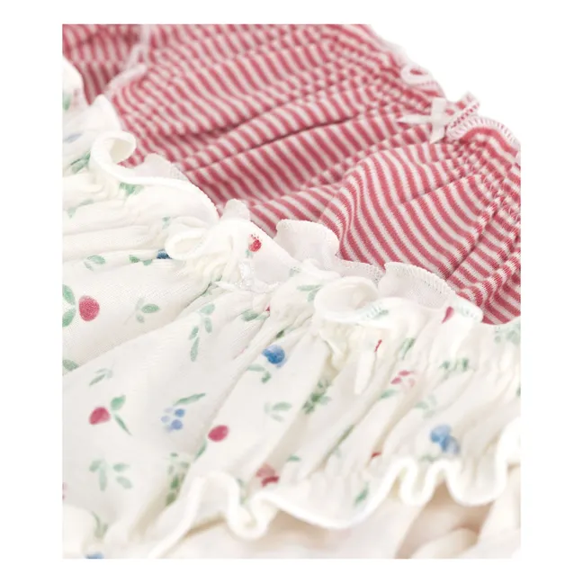 Set di 2 slip in cotone biologico a balze | Rosa antico