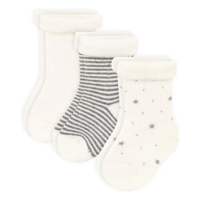 Set of 3 Bouclette Socks | Ecru