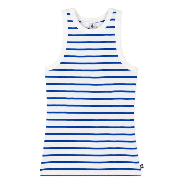 Débardeur Marinière Coton Bio | Bleu