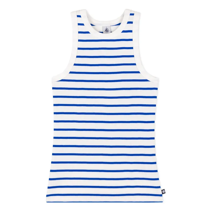 Débardeur Marinière Coton Bio | Bleu- Image produit n°0