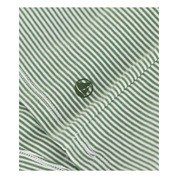 T-Shirt Rayures Milleraies Coton Bio | Vert- Image produit n°2