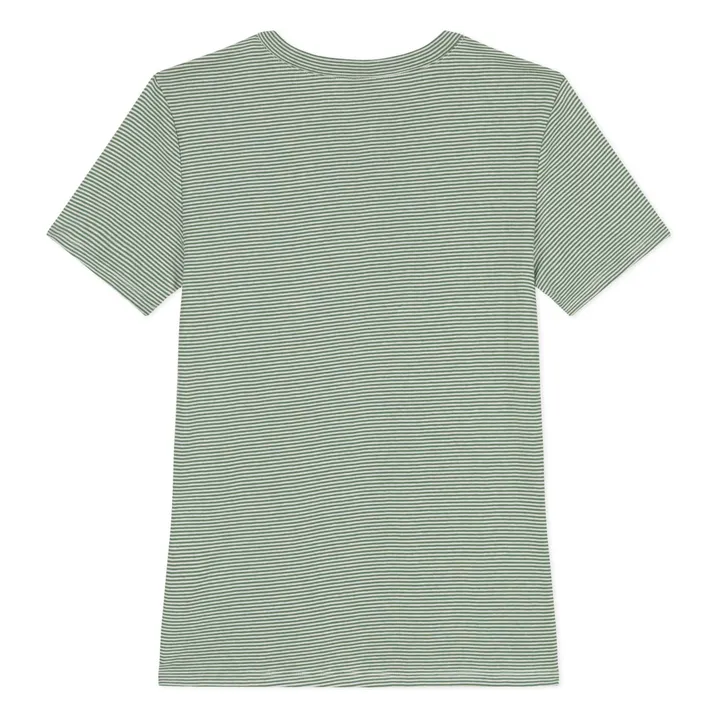 T-Shirt Rayures Milleraies Coton Bio | Vert- Image produit n°1