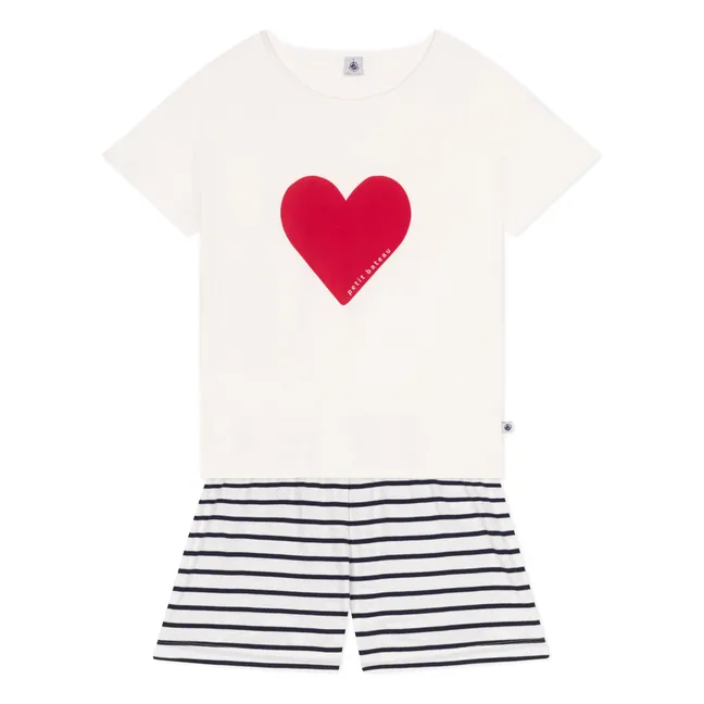 Pyjashort Brune Coton Bio | Bleu marine
