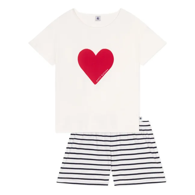 Pyjashort Brune Coton Bio | Bleu marine