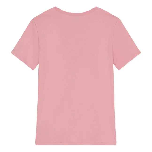T-Shirt Point Cocotte Coton Bio | Rosa