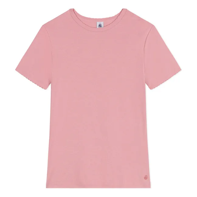 T-Shirt Point Cocotte Coton Bio | Rosa