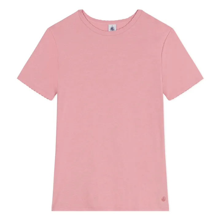 T-Shirt Point Cocotte Coton Bio | Rose- Image produit n°0