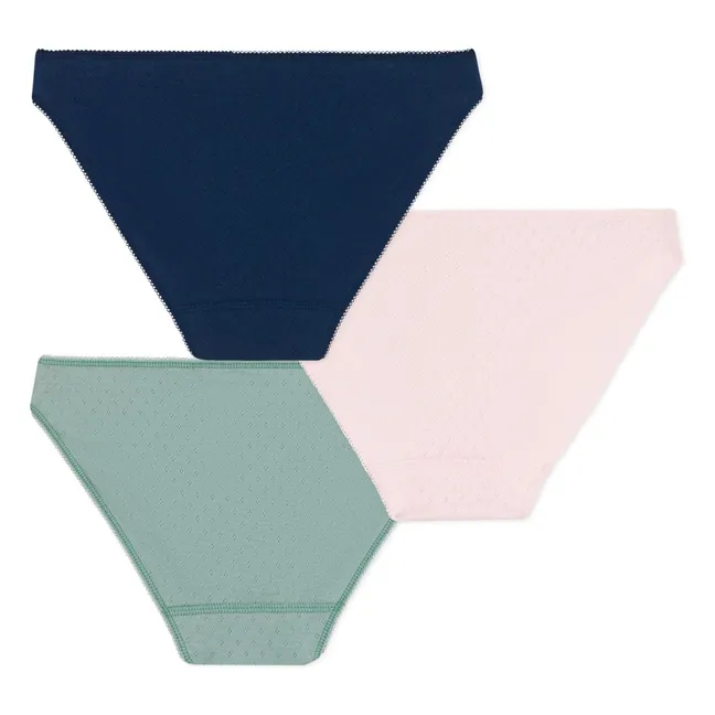 Set di 3 mutandine in cotone biologico | Blu marino