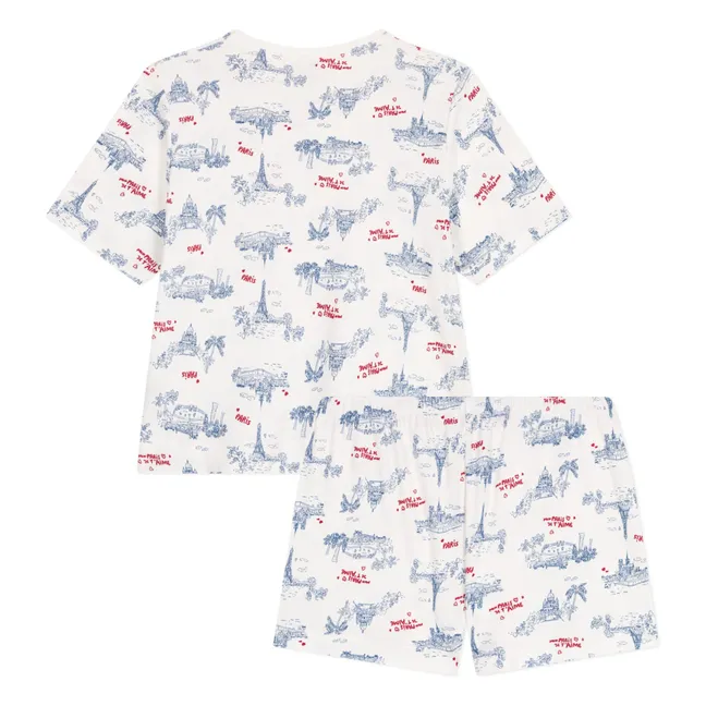 Pijama corto de algodón ecológico roto | Crudo